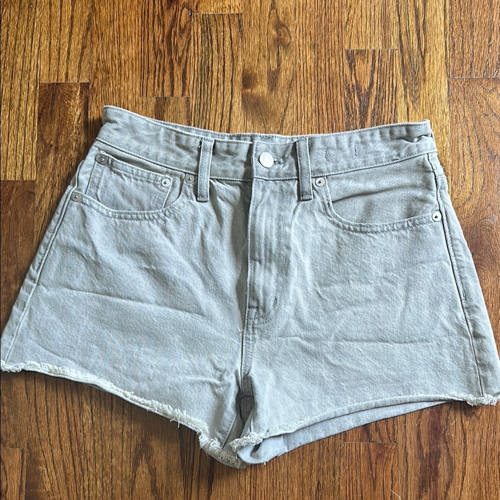 Madewell Gray Jean Shorts Raw Hem - 26